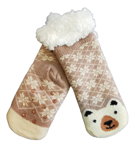 Pantumedias C/corderito Pantufla Infantil Niños Niñas Diseño