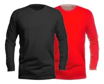 Comprar Kit 2 Camisas Masculina Básicas Manga Longa Uniforme Slim