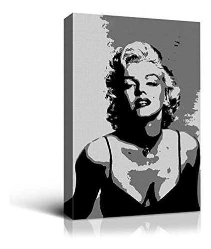 Lienzo De Marilyn Monroe En Blanco Y Negro Para Decoración