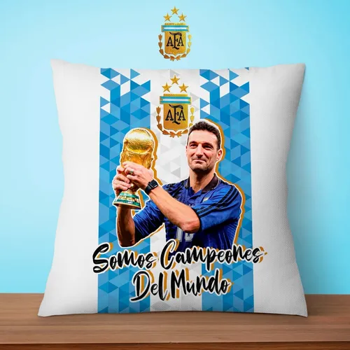 Almohadon 35 Cm Argentina Campeon Mundial 2022 Messi Copa