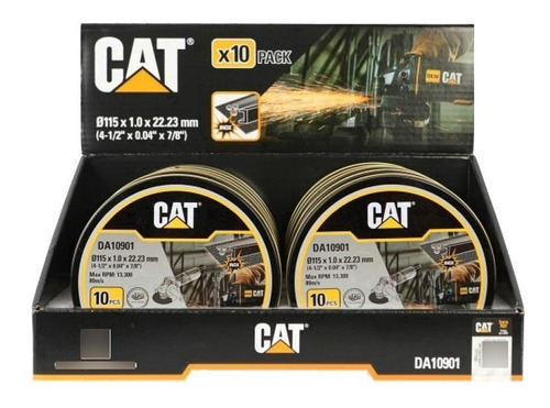 Set Disco Corte Amoladora Caterpillar 115mm X 1 Mm X10uni