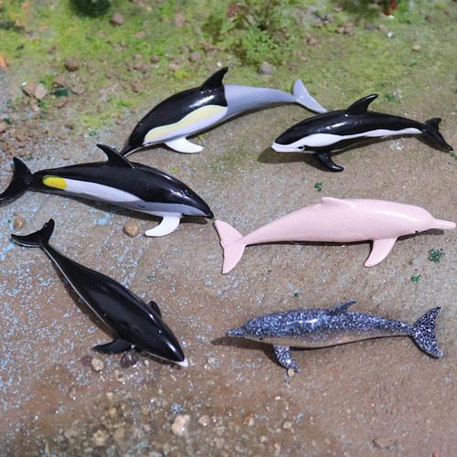 6 Piezas Mini Figuras De Delfines Modelo Colección De