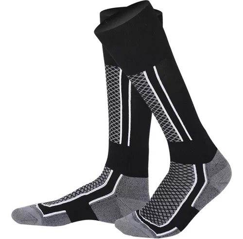  AII Calcetines térmicos de esquí para hombre y mujer (2 pares),  calcetines de esquí de fondo para esquí de fondo, calcetines de snowboard  para esquí al aire libre, 1púrpura+1azul : Ropa