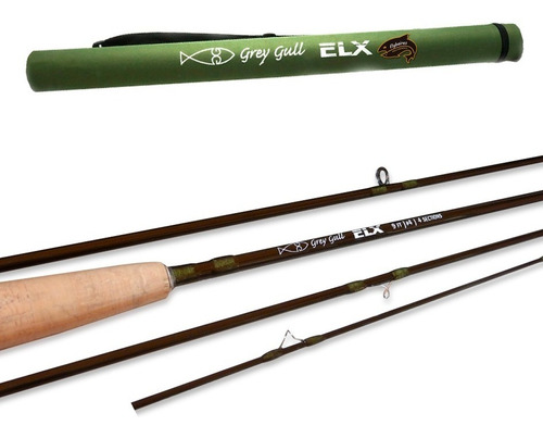 Caña Mosca Fly Grey Gull Elx #4, 9' - Flybaires -