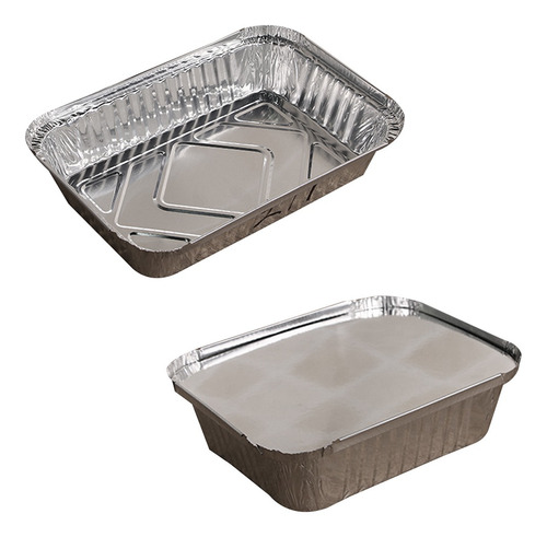 Imagen 4 de 6 de 10 Sartenes De Papel De Aluminio Para Alimentos, 10 Recipien