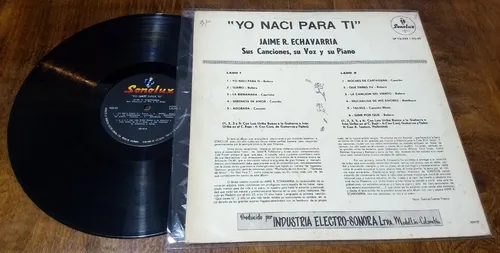 Jaime R Echavarria Yo Naci Para Ti Disco Lp Vinilo Colombia (Usado)