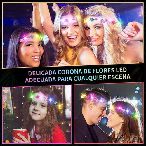 Hu 20 Coroas De Flores Led Para Princesas Com Luz De Festa
