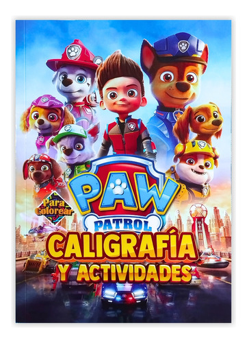 Pack 6 Libros Paw Patrol Caligrafía Para Colorear