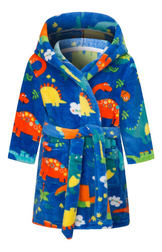 Bata De Baño B Para Niños Y Niñas, Franela, Con Capucha, Bat