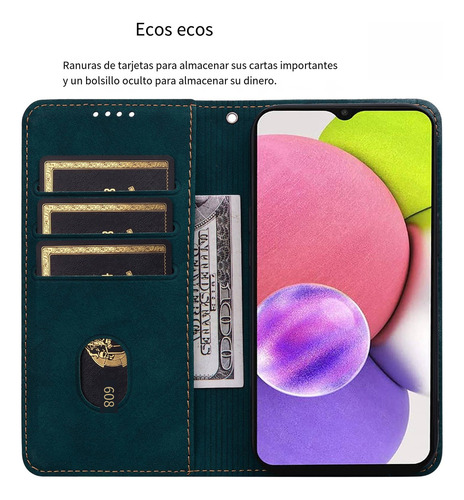 Funda Para Samsung Galaxy A55 5g A15 A35 5g A36 5g Funda De Piel Con Tarjetero, Soporte Magnético Oculto, Tapa A Prueba De Golpes