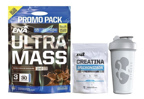 Ultra Mass Ena 3 Kg + Creatina 300 Gr + Vaso Promo Pack