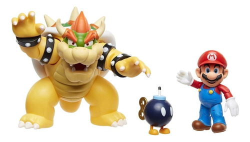 Super Mario Bowser Lava Battle Set Diorama Con 3 Figuras