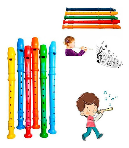 Kit 10 Flauta Doce Infantil Brinquedo Prenda  Revenda