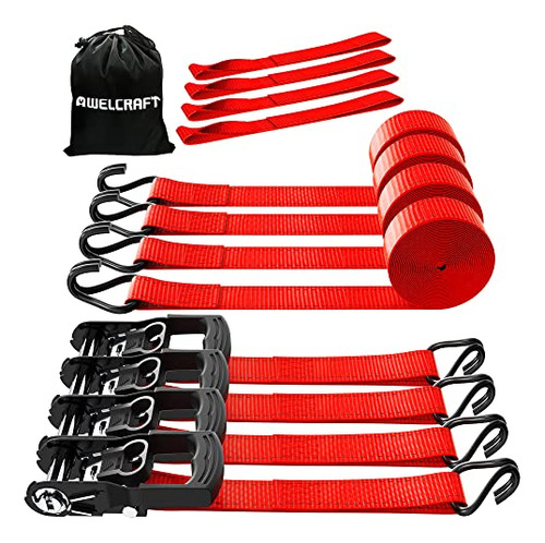 Ratchet Straps (4pk) - 3300lbs Breaking Strength 1.5''ã...