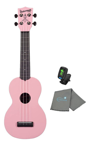 Ukelele Clasico Soprano Con Afinador Y Pano, Color Rosa Mate