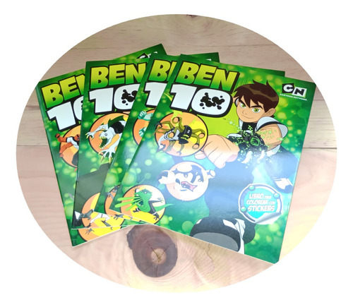 Colección Revistas Para Colorear De Ben 10 Con Sticker 4 Pzs