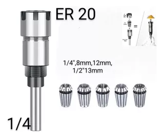 Extensión Adaptador Para Router De 1/4 A 1/2, 8mm, 12mm, 13m