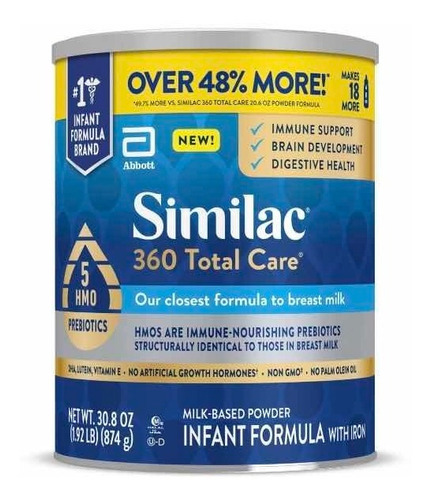 Formula Similac 360 Total Care 874gr Sabor Sin Sabor