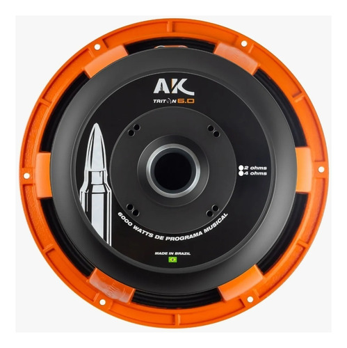 Alto Falante Woofer Triton Ak 6.0 12 Pol. 3000w Rms 2 Ohms Cor Laranja