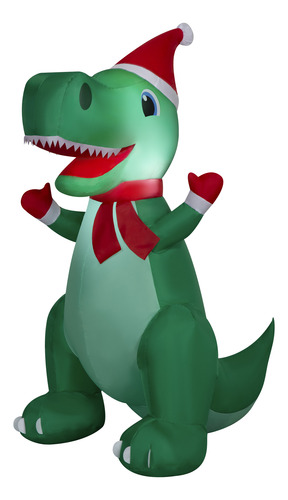 Inflable Navidad Dinosaurio T-rex 1.22 Mts Con Luz *sk