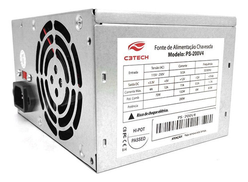 Fonte C3tech Ps-200v4, 200w Reais, Bivolt Manual