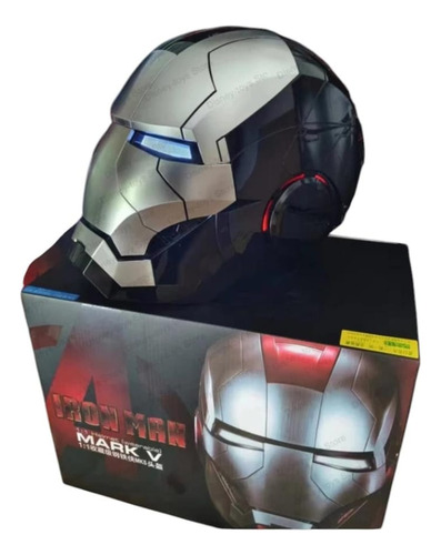 Soport Para Casco Iron Man Mark5 Comando Voz, Control, Touch Negro/gris Iron Man 1.1