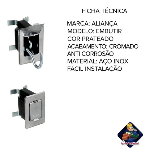 Kit 4 Ganchos Para Rede Chácara Varanda Sacada Anti Corrosão