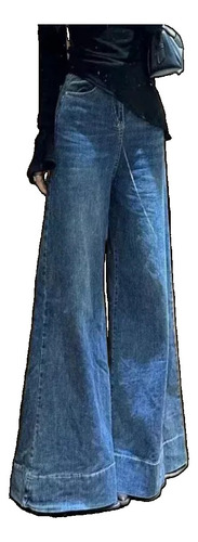 Pantalones Vaqueros Anchos De Mezclilla Rosa De Cintura Alta