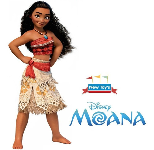 Imagen 2 de 9 de Disfraz De Moana Con Luz Princesa Vaiana Disney New Toys