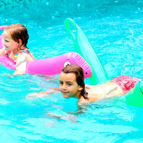 Imagen 6 de 10 de 2 Inflable Flotador Dinosaurio Tipo Tubo Baston Salvavidas