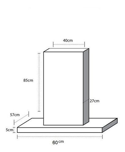 Imagen 2 de 5 de Campana Para Isla Economica 60cm Acero Inoxidable Con Motor
