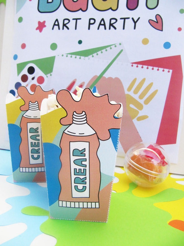 Imagen 7 de 10 de Kit Imprimible Fiesta De Arte O Pintura. Decoración Y Candy