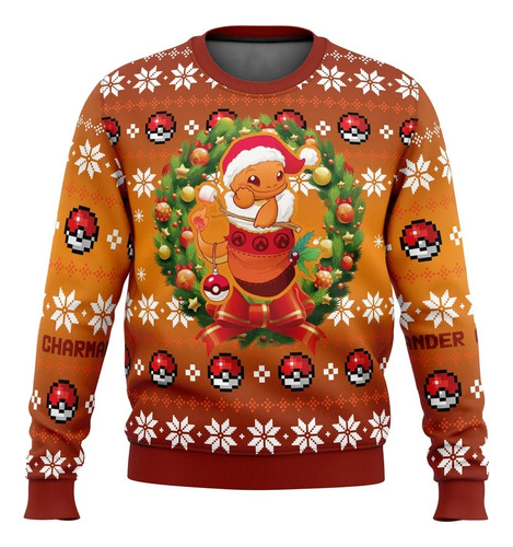 Polera Pokemon Charmander Poleras Navidad Ugly Sublimado