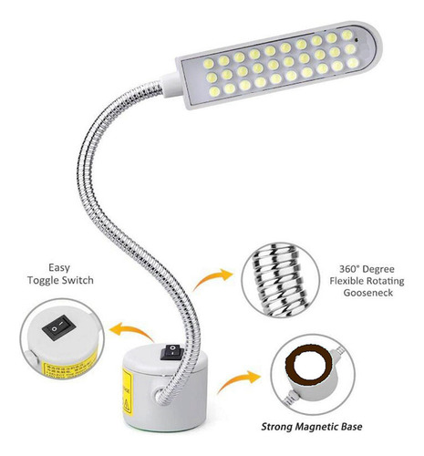 220v Máquina De Coser Ropa 20 Led Tornos De Luz
