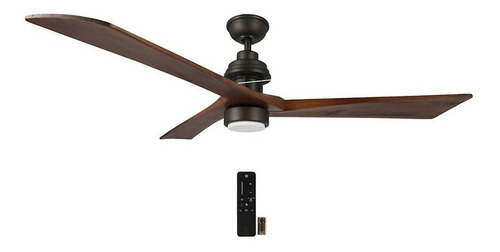 Ventilador De Techo Moderno Fortston 60 Pulgadas Luz Led Estructura Café