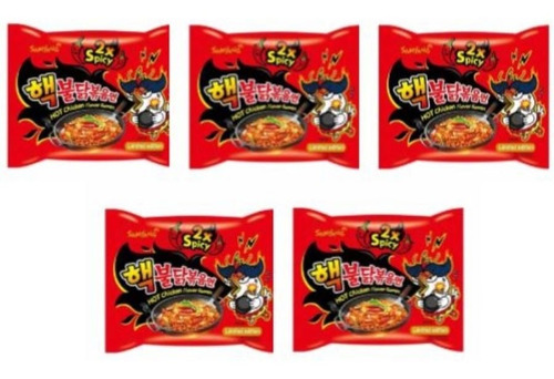 Imagen 1 de 6 de Ramen Coreano Doble Picante Multibolsa 5 Piezas 140g C/u