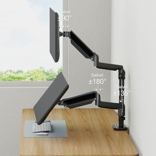 Ergofocus Soporte De Monitor Doble Para Pantalla De Computad