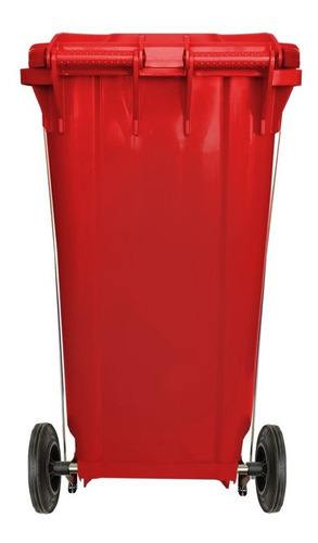 Bote 240 L Con Ruedas Y Pedal Color Rojo