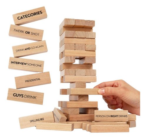 Buzzed Blocks Juego De Beber Para Adultos: 54 Bloques Con Y