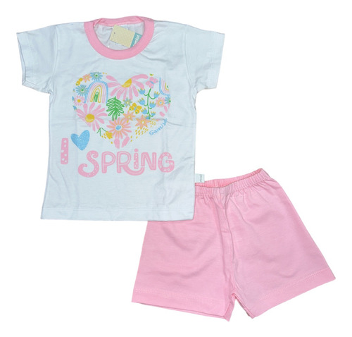 Conjunto Bebe Remera Y Short Algodon Nena Gamise 