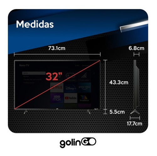 Imagen 6 de 7 de Pantalla Daewoo Roku Tv 32 Pulgadas Led Hd Smart Tv