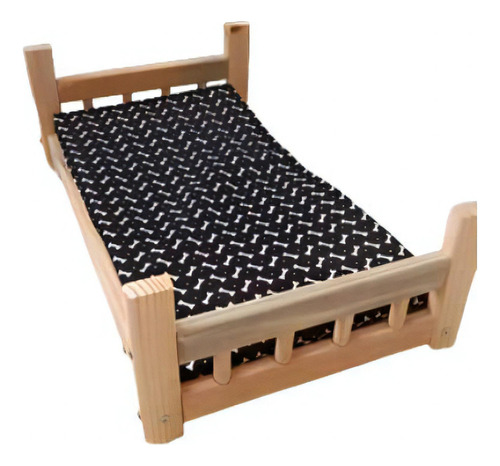 Cama Para Cachorro De Madeira Pinus Com Colchão - Compmovel