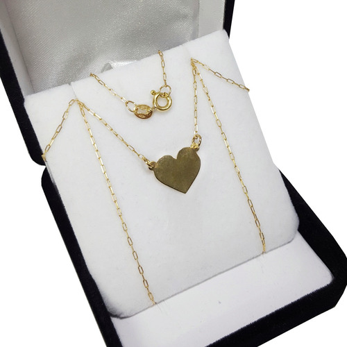 Conjunto Cadena +  Dije Corazón Oro 18 Kts Mama Enamorados