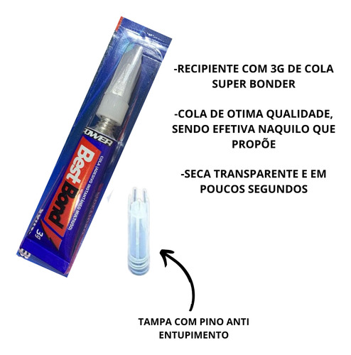 Kit 48 Colas Instantânea Colas 4 Cartelas Best Bond