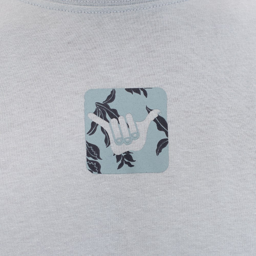 Imagen 3 de 7 de Polera Manga Corta Hombre Hang Loose Keep Surfing Celeste