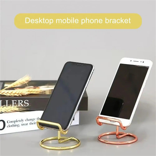 Soporte Metálico Para Teléfono Lazy, Oro Rosa