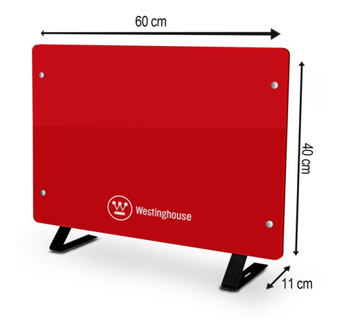 Vitrocalefactor Westinghouse 2000w Estufa De Vidrio Templado Color Rojo