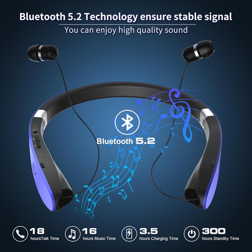 Amorno Auriculares Bluetooth Plegables Auriculares Inalámbri