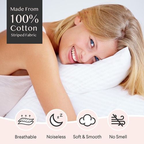 Funda Protectora De Almohada Con Cremallera 100% Algodón 4 U