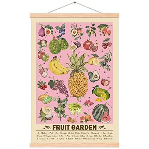 Póster De Jardín De Frutas Retro Cartel De Plantas Rã...